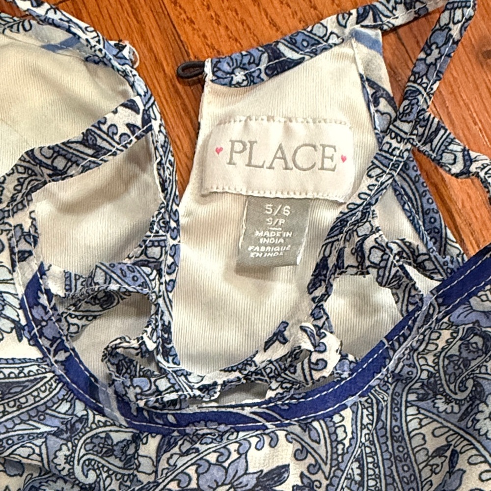 The Children's Place mommy and me matching Blue and White Paisley Dresses set - Picture 3 of 5